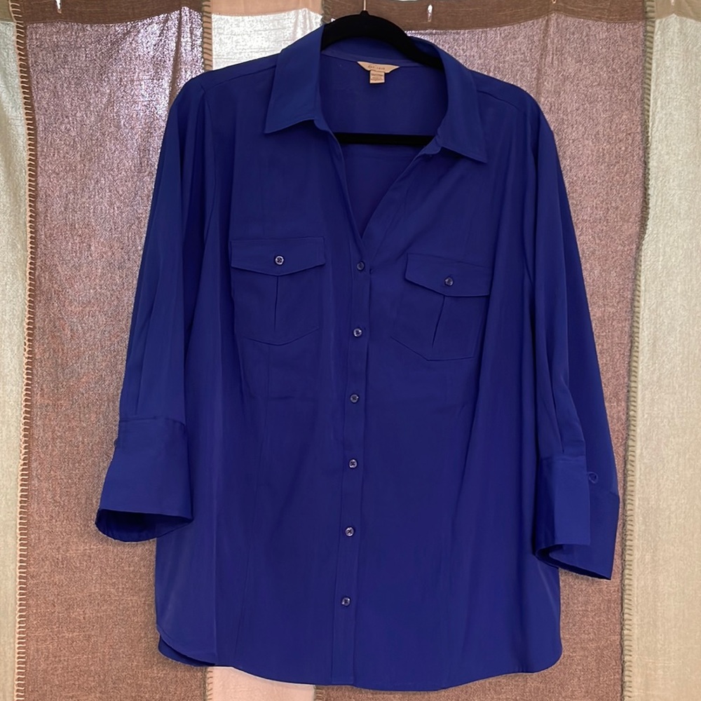Woman’s Royal blue button down shirt